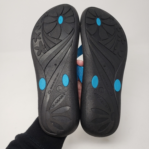 Okabashi Maui Recovery Sandals Flip Flops Thong Black Size L 9.5/10.5 - Picture 6 of 9